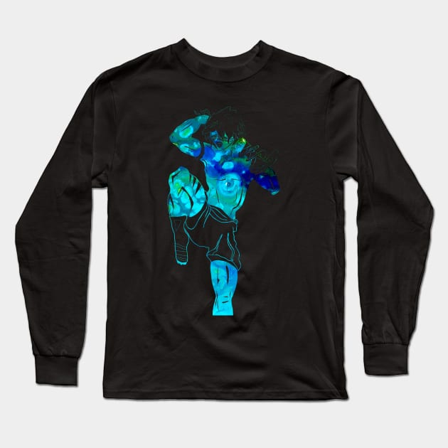 Muay Thai Fighter - Oceanic Long Sleeve T-Shirt by v_art9